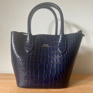 Ralph Lauren Polo leather navy blue purse